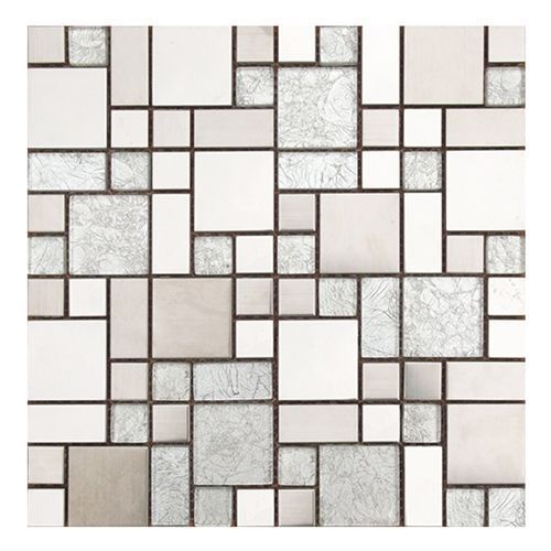 Gemini Mosaics Silver Modello Multi-Format Tile - 300x300mm