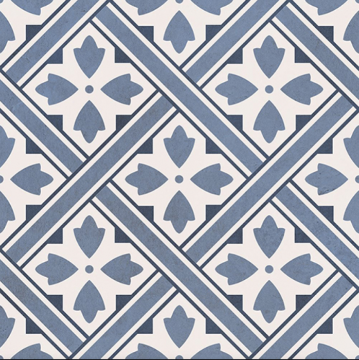 Impex DMJ Durham Blue Porcelain Patterned Wall and Floor Tiles 33x33