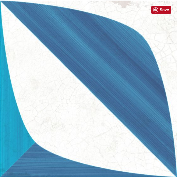 Crafted Blanc Bleu Leaf Glazed Porcelain 185x185mm