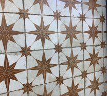 Cosmos Galaxy Orange Feature Wall and Floor Tiles 450x450