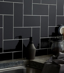 Central Black Ceramic Wall 100x200mm
