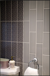 Johnson Tiles Savoy Steel Gloss Décor Tile - 300x100mm