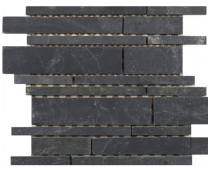 Linear Black Slate Mosaic 350x260mm