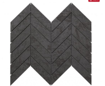 Izen Black Chevron Glazed Porcelain Mosaics