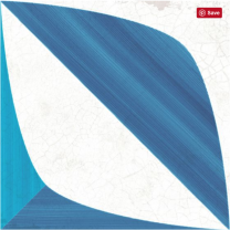 Crafted Blanc Bleu Leaf Glazed Porcelain 185x185mm