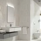 FIJI WHITE STONE EFFECT CERAMIC WALL TILE, PACK OF 10, (L)400MM (W)250MM