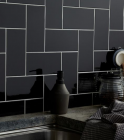 Central Black Ceramic Wall 100x200mm