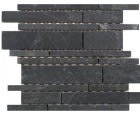 Linear Black Slate Mosaic 350x260mm