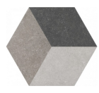 Waxman Traffic dark Hexagonal 25cm Tiles 